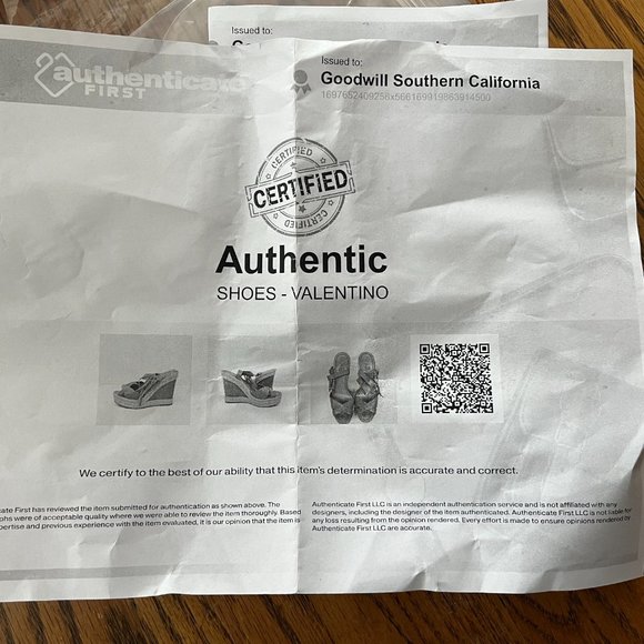 Valentino Garavani Leather Fringe Espadrille Wedge, Light Cuir Size 8 COA - Picture 13 of 13